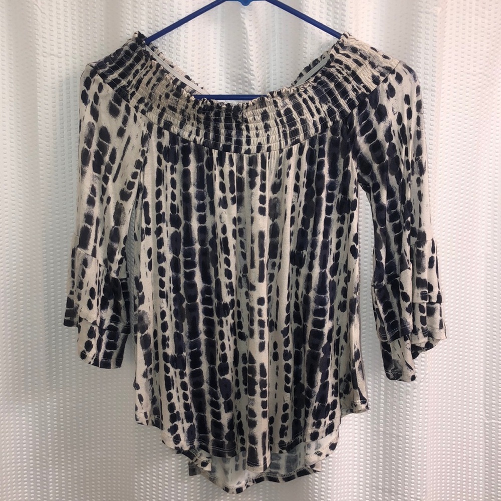 Off the shoulder, tie-dye top